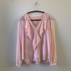 Ann Taylor Sheer Pink Blouse and Matching Cami